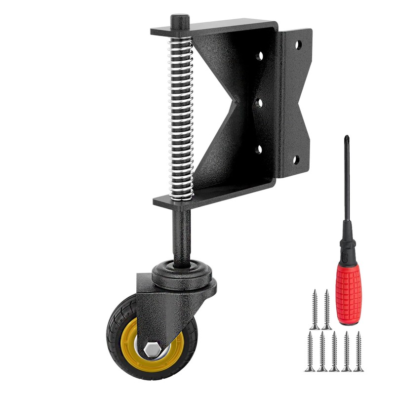 Lygoeege 3Inch Gate Wheel, 160lbs Capacity, Spring-Loaded Absorbing Solid Rubber