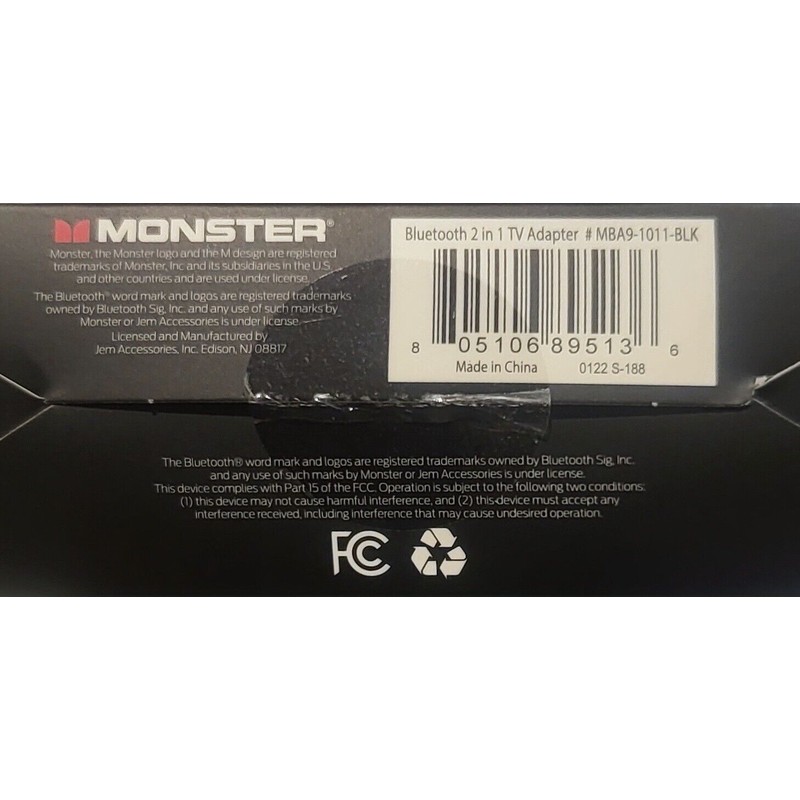 Monster @ Xtreme Monster 2-in-1 Bluetooth Wireless Audio Adapter, Transmitter/Re