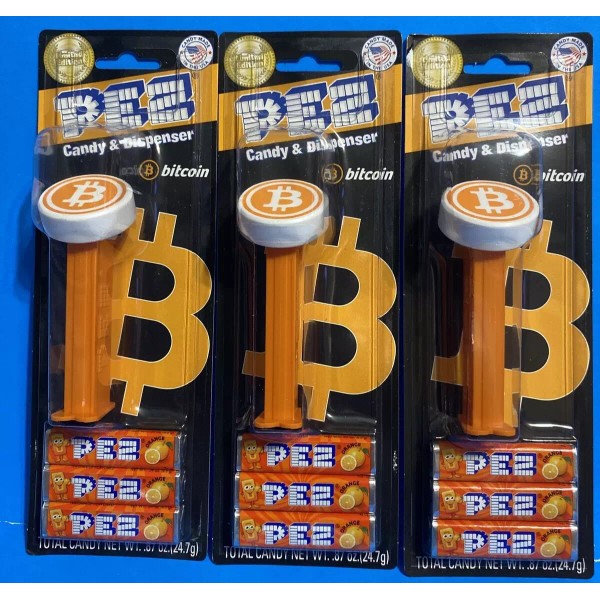 PEZ Bitcoin PEZ Dispenser candy 3 Packs LIMITED EDITION ONLY