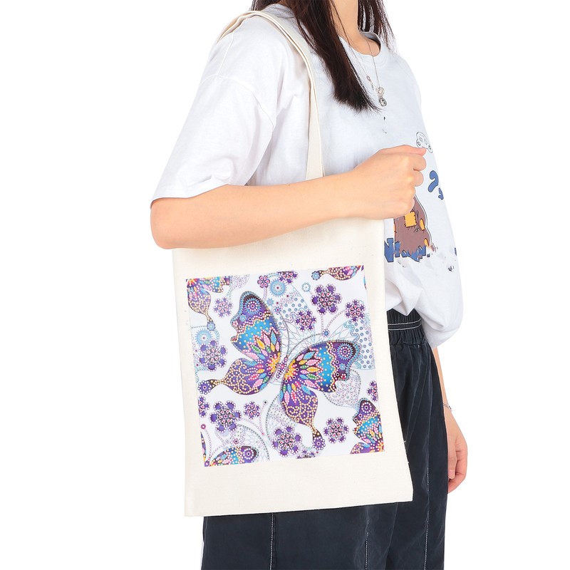 DIY Diamond Painting Shopping Bag Rhinestones Painting Tote Bag with