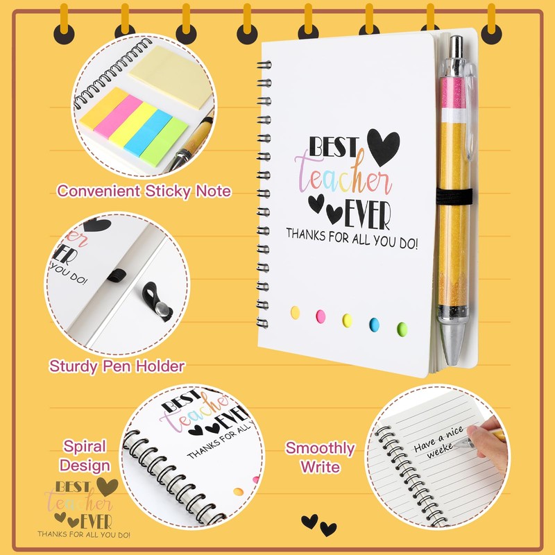 ZANAUWEKED 12 Packs Spiral Notebook Journal with Sticky Note and