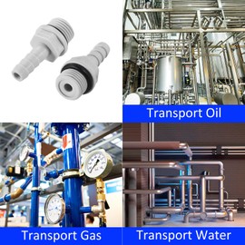 M METERXITY 5pcs Barb Hose Fitting PVC Pipe Connector for Water Air Transport Machinery Industrial 6mm Barb x3mm G Male Thread Grey