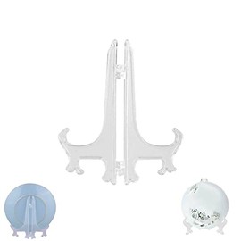 Soportes De AcríLico Para Caballete, 10 Soportes Para Platos De PláStico Plegables Marco De Imagen Para Platos Soporte De ExhibicióN Decorativo Para Bodas DecoracióN Del Hogar (17,5 Cm)