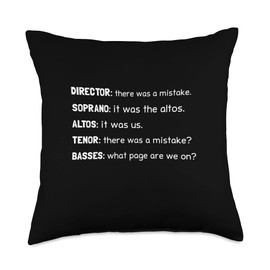 Funny Choir Director Soprano Alto Tenor Bass choir teacher Throw Pillow