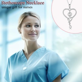 ACOGVN Nurse Gifts for Women, Stethoscope Necklace Nurse Practitioner Nursing Student School Preceptor Gifts for Women, Nurse Appreciation Thank You Gifts CNA NICU RN Labor and Delivery Nurse Gifts