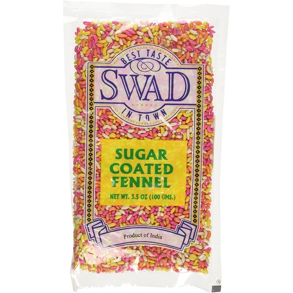 Swad Sugar Coated Fennel Seeds -3.5oz- Indian Grocery (Pack of 3)