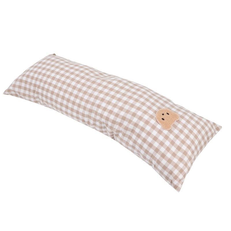 Cotton Baby Side Sleep Pillow Cute Plaid Bear Embroidery Pattern