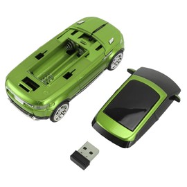 XUMIUZIY Sport Car Shaped Wireless Computer Mouse, 2.4Ghz Wireless 1600dpi Optical Gaming Mice with USB Reciver for Laptop PC Computer (Green)