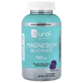 Qunol, Magnesium Glycinate Gummy Jelly, Mixed Berry Flavor, 90 Gummies (60mg per gummy) / Qunol (퀴놀), 글리신산마그네슘 구미젤리, 혼합 베리 맛, 구미젤리 90개(구미젤리 1개당 60mg)