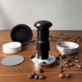 YITIHOME Espresso Accessories Kit, Double Spring Loaded 54mm Coffee Tamper Tool Espresso, Dosing Funnel, Puck Screen and Paper Filter, Fits Espresso Machines and 54mm Portafilter
