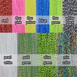 10PCS Multiple Colors Crystal Flash Spiral Line for Fly Fishing Flies Fly Tying Material (10 Colors Crystal Flash-SET B)
