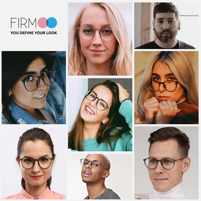 Firmoo Blue Light Glasses Without Visibility Women Men Round Retro