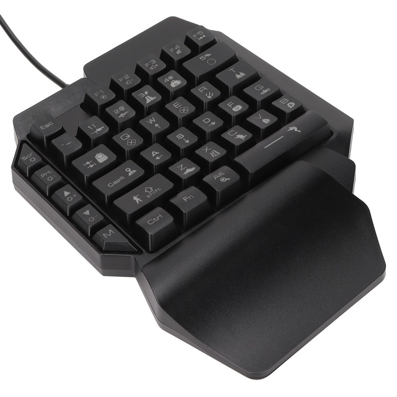 One Handed Gaming Keyboard 39 Keys Luminous Ergonomic Design Anti