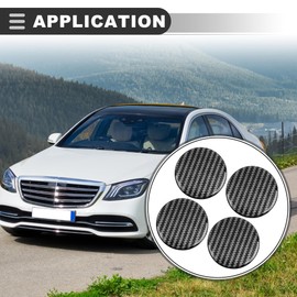 Motoforti Universal Car Wheel Center Cap Sticker, 50mm, Clear Resin, Carbon Fiber Black, 4 Pcs