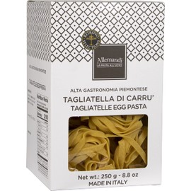 Allemandi Pasta Tagliatella Di Carru Egg Pasta - Made with Italian Durum Wheat Semolina & Cage-Free Eggs, 250g (8.8 Ounce)