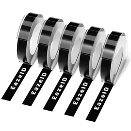 EazeID Replacement for Dymo Embossing Label Maker Tape 3/8 Inch 3D Plastic for Dymo Organizer Xpress Tape 1540 1550 1570 Office Mate II 12965 DYM12966