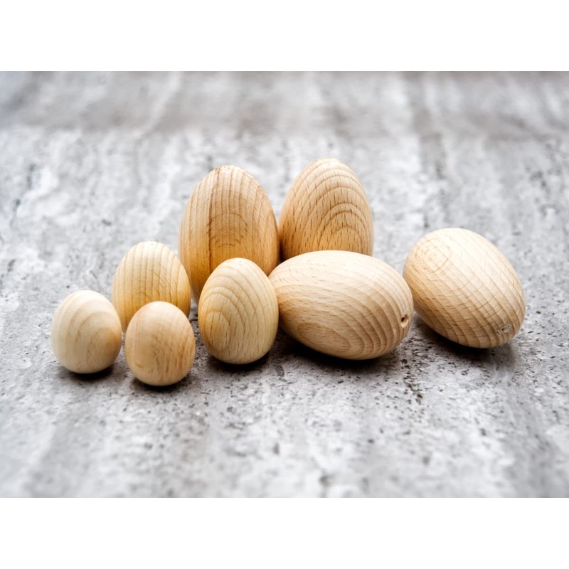 JOWE Set of 10 Wooden Eggs DIY Easter - High-Quality