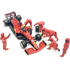 Formula One F1 Pit Crew 7 Figure Set Team Red Release III for 1/43 Scale Models by American Diorama 38388