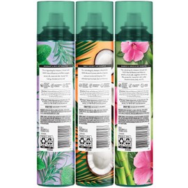 Suave Dry Shampoo Spray Variety 3-Pack – Invigorating Rosemary & Mint, Volumizing Bamboo & Hibiscus + Refreshing Sweet Coconut, 4.3 Oz Ea