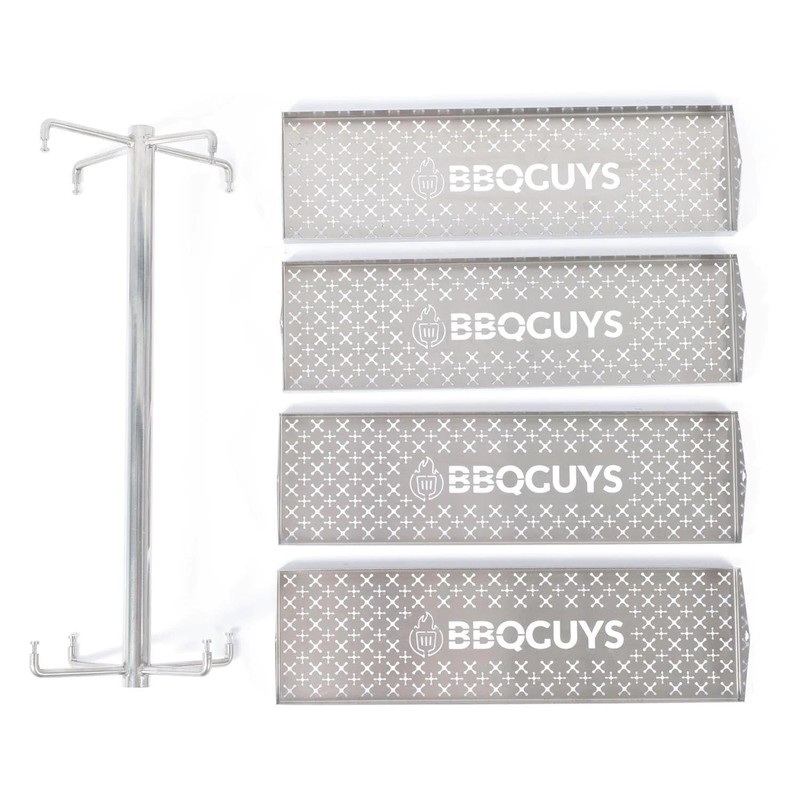 BBQGUYS Signature Rib Rotisserie Rotating BBQ Grill Trays - BBQ-RRW