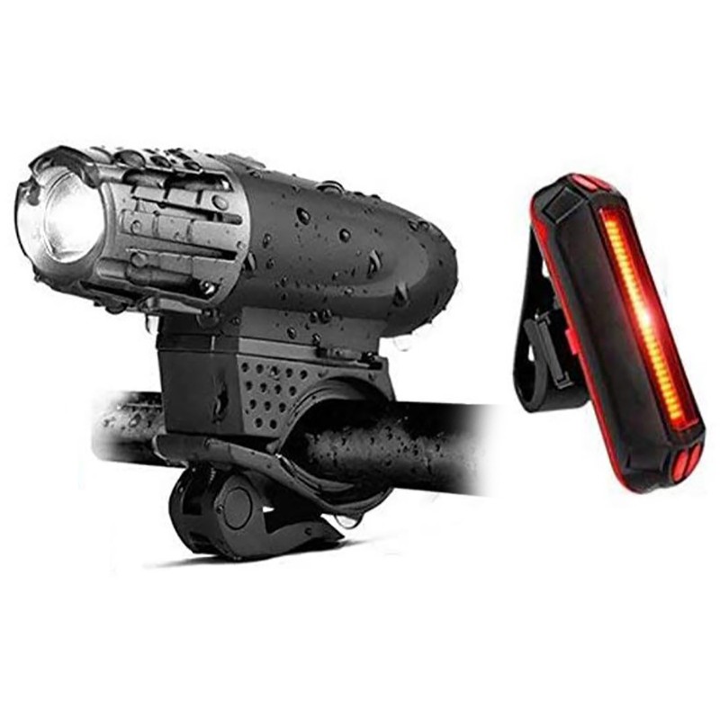 Bike Light Set USB Charging 360 Degree Rotation 4 Mode