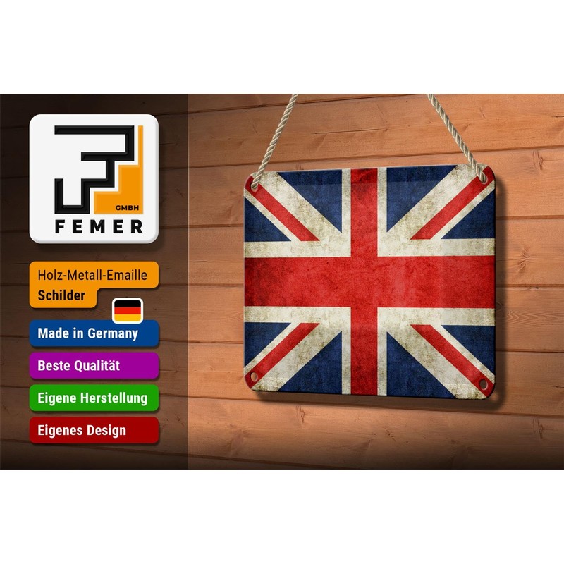 Tin Sign Flag 18 x 12 cm United Kingdom Metal