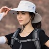 Women's Sun-Hat Ponytail-Beach-Bucket-Hat - Summer UV-Protection Mesh-Wide-Brim-Foldable-Hat with Ponytail Hole