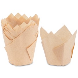 Pack of 150 Muffin Cases Paper Tulip Muffins Paper Muffin Moulds Cupcake Cases Paper Cupcake Moulds Paper Baking Cases for Wedding Birthday Party Baking Accessories