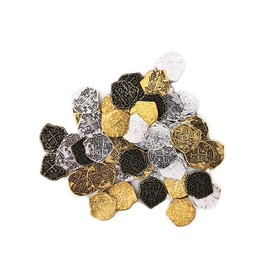 Seven Seas Pirates 50 Toy Metal Treasure Coins - Adventure Games and Parties - Mixed Lot of 5 Colors