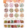 EBANKU 24 Grids Fall Nail Art Sticker Fall Leaves Nail