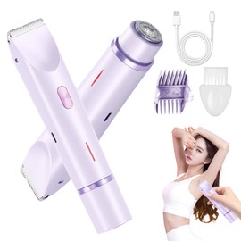 Depiladora Electrica Mujer,Portátil Sin Dolor 2 En 1 dual head shaver mujer, Rasuradora Mujer, USB Recargable，Afeitadora electrica para mujer sin dolor, cejas, axilas y recortadora electrica bikini. (Morado)