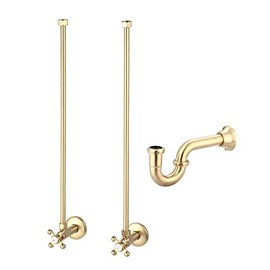 Classic P-Trap Water Supply Kit In Satin Brass Finish