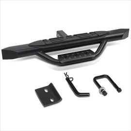 Universal Black Oval Steel Trailer Tow Hitch Step Fits 2 Inch Receiver, Heavy Duty and Anti Vibration Hitch Step, 36.5" W X 3.75" OD
