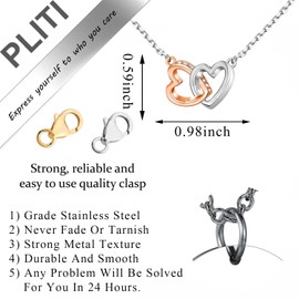 PLITI To My Bonus Daughter Necklace From Bonus Mom Stepdaughter Gift Daughter In Law Gift Interlocking Heart Pendant (Bonus Daughter heart necU)