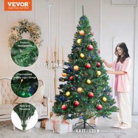 VEVOR Christmas Tree, 7.5ft Prelit Artificial Xmas Tree