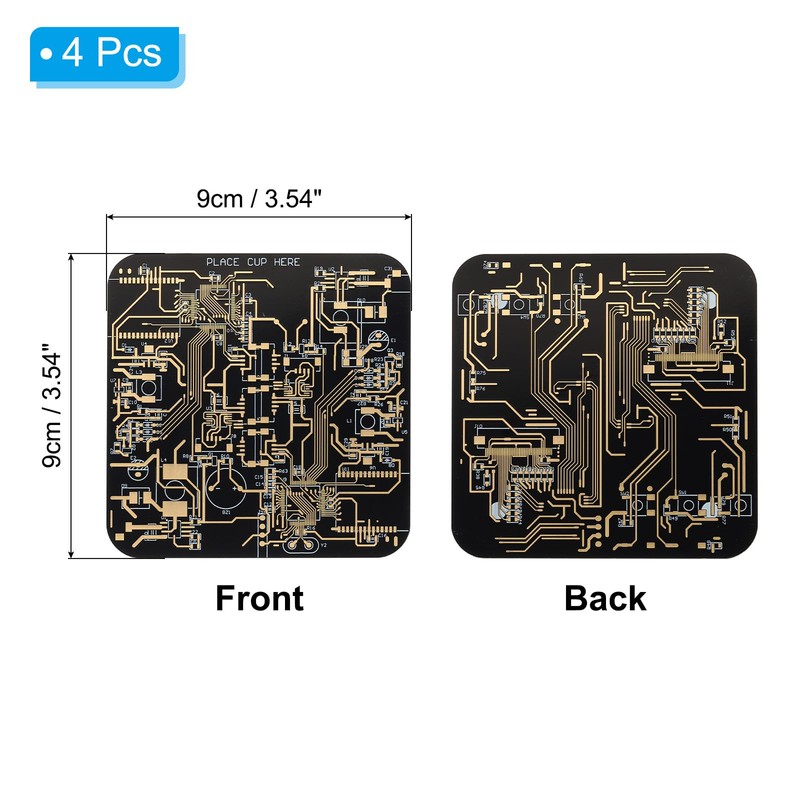 PATIKIL 4pcs Coasters, PCB Coasters Circuit Board Coasters FR-4 Drink