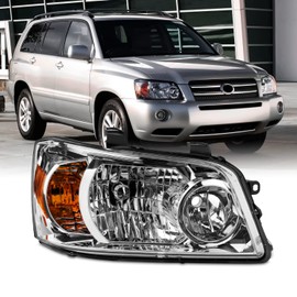 AKKON - Fit 2004 2005 2006 Toyota Highlander SUV 04-06 Halogen Type Headlights OE Style Assembly Passenger Right Side