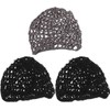 Kisangel 3 redecillas de ganchillo para el cabello: gorro de