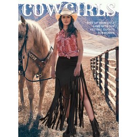 ELLA LUST Women Cowgirl Maxi Skirts - Western Country Concert Outfits Bodycon Fringe Hem High Waist Summer Long Pencil Skirt(Black,L,11162a)