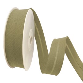 TEXTEX = 30mm Wide Bias Binding Tape. 50% Cotton and 50% Polyester. 10m Piece - (Olive)