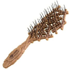 Head Jog 19 Coconut Brush - Detangling Hair Brush Made From Coconut Husk. Detangler Hairbrushes For Wet Or Dry Hair. Gentle and Flexible Detangle Hair Brush For Women and Men in Cream