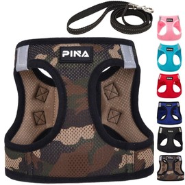 PINA Dog Harness for Small Dogs No Pull, Small Dog Harness and Leash Set, No Choke Breathable Mesh Dog Vest Harness, Lightweight Adjustable Small Medium Dog Harness - Easy to Put On and Take Off