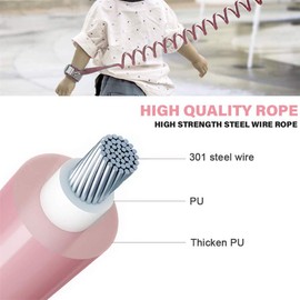 Kids Anti Lost Wrist Link, Children Wrist Traction Rope with Key Lock, Toddler Safety Harness Wrist Leash Baby Walking Wrist Strap, for Outdoor Activities, Travel & Shopping, 2 m/ 6.6 ft (Pink)