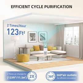 Air Purifier for Home Bedroom, AromaRoom H13 HEPA Air Filter For Smoke Pollen Dander Hair Smell Air Cleaner, 3-in-1 Filter with Sleep Mode, Quiet Air Cleaner For Pets, Home, Baby Room (White, AP103)