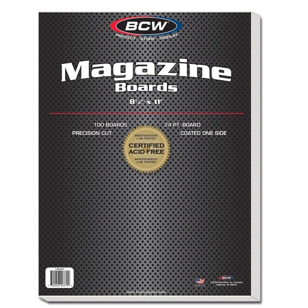BCW-BBMAG - Magazine Size Backing Boards - White - (100 Boards)