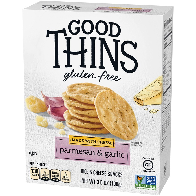 Good Thins Parmesan & Garlic Rice & Cheese Snacks Gluten