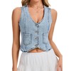 Genhoo Denim Vest Sleeveless Jean Vest Top for Women V