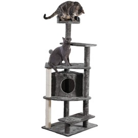 Furhaven Pet - Tiger Tough Tall Cat Tree Entertainment Playground Furniture for Cats & Kittens - Multiple Styles & Colors