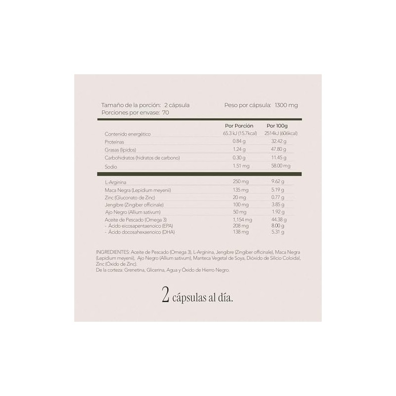 Maklen Maca Negra con Arginina, Zinc y Omega 3 -