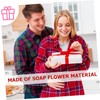 Healvian 18pcs Floral Scented Soap Flower Rose Petals Gradient Purple